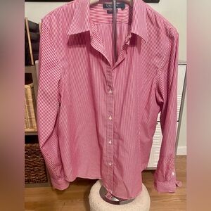 Ralph Lauren Classic red berry and White Striped Shirt